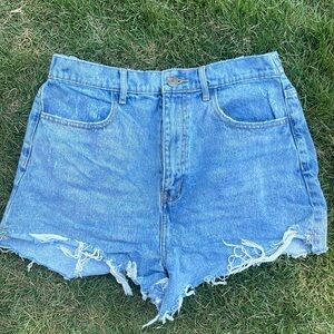 Mumu light wash denim cutoff shorts